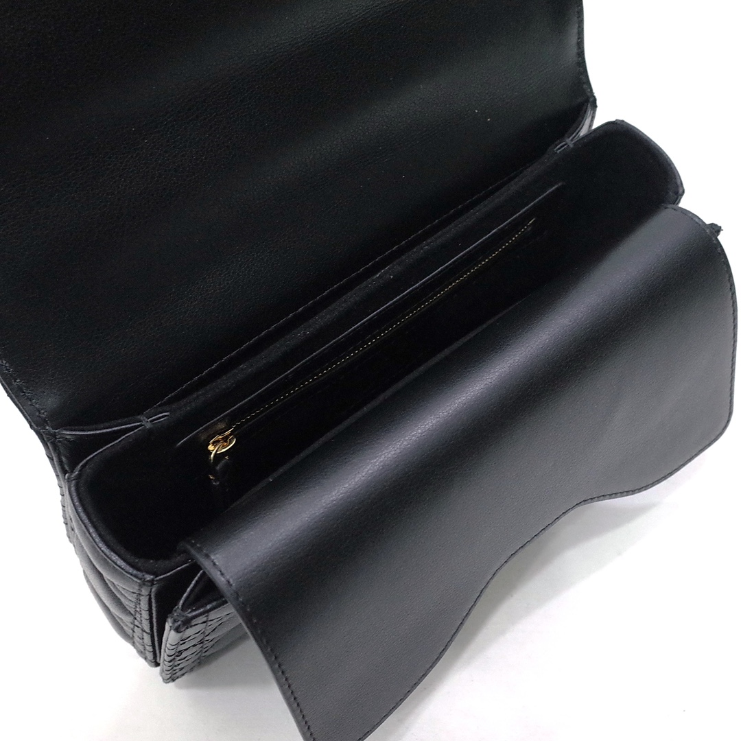 Small Dior Jolie Top Handle Bag Black Cannage Calfskin